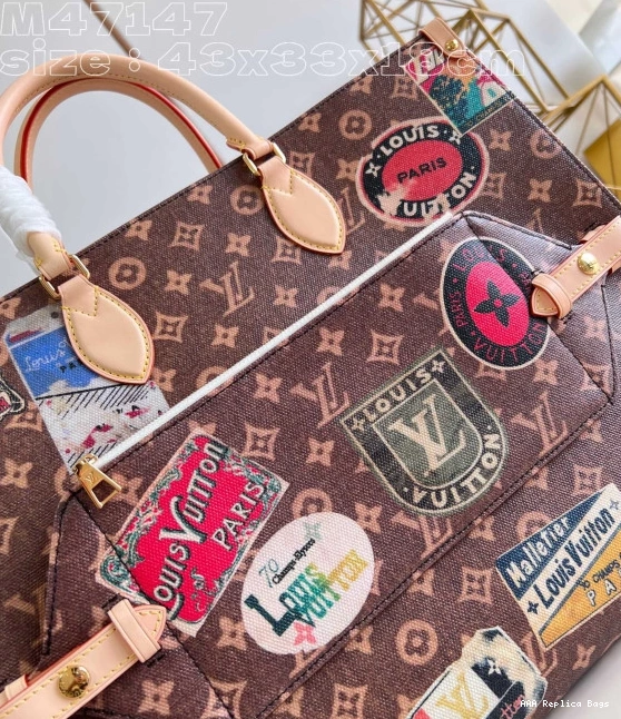 Aaa replica bags Voyage VUITTON LOUIS TOTE ONTHEGO BAG-43*33*18.5cm 0804